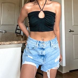 FINAL PRICE⚡️ Black Drawstring Cropped Top